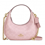 Coach Signature drobės mini hobo rankinė su grandinėlės petne&scaron;a, rožinė, moteri&scaron;ka, kasdieniam naudojimui Basic Set (Bag+Dust Bag)
