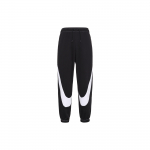 Nike Sportswear Moteri&scaron;kos didelio Swoosh vilnos kelnės juodos baltos spalvos moterims DD5583-010 S
