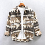 Vyri&scaron;ki rudeniniai ir žieminiai pastorinti languoti mar&scaron;kinėliai su auk&scaron;ta apykakle, didelio dydžio mar&scaron;kiniai Retro stiliaus mar&scaron;kiniai ilgomis rankovėmis 4XL gray