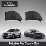 Automobilio saulės skydelis nuo saulės, apsauga nuo uodų, izoliacija, apsauga nuo UV spindulių, stiklo saulės skydelis, tinklinis atspindintis saulės skydelis, apsauginė langų plėvelė sedanui/SUV 2 PCS front Window