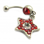 Les Tr&eacute;sors De Lily [E5307] - Body Piercing 'Star' Rouge