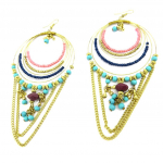 Les Tr&eacute;sors De Lily [L5777] - Boucles Cr&eacute;ateur 'Alta&iuml;' turquoise dor&eacute; turkis