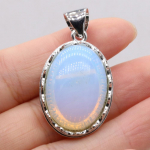 Natūralaus akmens pakabukas Ovalus Rožinis Kvarcas Ametistas Opalas Malachitas Lapis Lazuli Agatas Žalias Aventurinas Pakabukai papuo&scaron;alams Pasidaryk pats karolių priedai 20x30mm