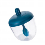 Skaidrus Creative Kitchen Apvalus prieskonių stiklainis prieskonių butelis su &scaron;auk&scaron;tu ir dangteliu, atsparus drėgmei ir dulkėms pilka