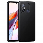 &Scaron;velnios juodos spalvos matinis TPU silikoninis telefono dėklas, apsaugantis nuo pir&scaron;tų atspaudų, skirtas Redmi 12 / 12C RedMi 12C juoda
