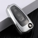 Automobilio sulankstomas atverčiamas raktų dangtelio dėklas, skirtas Ford Focus 2 3 MK3 ST RS Ecosport Kuga Escape Fiesta Fold C-Max S-Max Mondeo priedai Key Case juoda