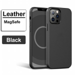 Prabangus odinis dėklas, skirtas Apple IPhone 14 15 Pro Max 13 12 13pro IPhone14 Magsafe Case Magnetinis įkrovimo apsauginis dangtelis for 14 Pro Max juoda