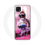 Coque pour Samsung Galaxy A22 5G Formule 1 Sergio P&eacute;rez Pilote de F1 Rose