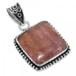 Natural Strawberry Quartz Gemstone 925 Sterling Silver Pendant 1.81 h0l77