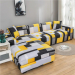 Geometriniai sofos užvalkalai svetainei Elastinis kampinis sofos užvalkalas L formos Chaise Longue Slipcovers Kėdės apsauga 1/2/3/4 sėdynė 1pc 1-Seat 90-140cm