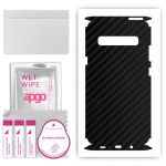 apgo Protective Skin Sticker for the back+sides compatible with Samsung Galaxy S10 5G, Full Wrap Film, Foil, Vinyl - Pattern Carbon Black