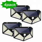 1/2/4/5/6 vnt 100 LED sieniniai &scaron;viestuvai lauko saulės lempa PIR judesio jutiklis saulės energija maitinamas saulės &scaron;viesos gatvės &scaron;viestuvas sodo dekoravimui 4PCS