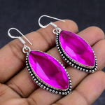 Pink Rubillite Gemstone 925 Sterling Silver gift Jewelry Earring 2.17 O3d91