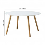 Apvalus kavos staliukas 60,96 cm skersmens Modernus arbatos staliukas Baldai Medinis 4 kojų staliukas