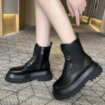 Lakuoti Ankle Boots Apvalus Pir&scaron;tas Su Rai&scaron;teliais Moteri&scaron;ki Trumpi Batai Labai Auk&scaron;ti Kulniukai Kulniukai Naujiena Moteri&scaron;ki Ankle Boots Dizainerio Prabangūs Y2k PU 41