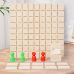 Tabletop Board Game,Strategy Game Gift,2 in 1 Wooden Toys Brain Teaser Game,Wooden Strategy Family