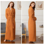 Moterio frotinės medžiagos chalatas Kimono Ilgas medvilninis chalatas Unisex Frotinis chalatas Frotinis ilgas chalatas M