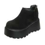 Madingi 8CM Suede Platformos Moteri&scaron;ki Sniego Ankle Boots Dizainerio Sagtis Auk&scaron;takulniai Batai Trendas Mada Nauji Gladiatoriai Žieminiai Botas De Mujer 39 black