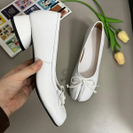 IPPEUM Tabis Batai Su Skeltais Pir&scaron;tais Balerinos Didelio Dydžio 43 Moteri&scaron;ki Mary Jane Žemi Kulniukai Juodi Odiniai Balerinos Zapatos Mujer 4 (22.5CM) balta