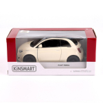 Kinsmart Fiat 500E Pastelinės spalvos Metalinis automobilis, Dramblio kaulo gray
