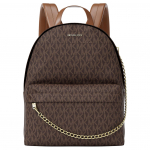 Michael Kors MK Slater Signature Logo Padengtas Drobės Vidutinio Dydžio Kuprinė Moteri&scaron;kos Kuprinės Ruda 35F5G04B2B-BROWN Basic Set (Bag+Dust Bag)