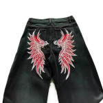 RogueWave Gatvės Mados Džinsai Harajuku Y2K Naujos Hip Hop Tiesaus Kirpimo Kelnės M raudona