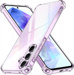 Dėklas, skirtas Samsung Galaxy A55 5G A 55 skaidrus telefono dėklas su sustiprintais kampais, buferis Slim Fit, atsparus smūgiams, lankstus TPU dėklas, skaidrus for Samsung Galaxy A55 balta