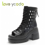 Moteri&scaron;kos vasarinės natūralios odos auk&scaron;takulniai platforminės basutės, moterims patogios, kvėpuojančios, laisvalaikio basutės 40 juoda