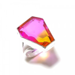 Natural Bi-Color Tourmaline Gemstone 925 Sterling Silver Ring Size 10 l2d72