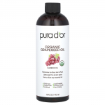 Pura D'or, Ekologi&scaron;kas vynuogių sėklų aliejus, 16 fl oz (473 ml)