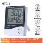 HTC-1 HTC-2 Skaitmeninis temperatūros ir drėgmės matuoklis Elektroninis LCD patalpų lauko termometras higrometras Orų stotis Laikrodis
