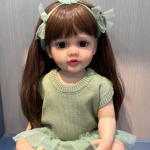 NPK 55 cm Bebe Doll Reborn Girl Pink Princess Vonios žaislas Mink&scaron;tas viso kūno silikoninis vonios lėlė
