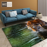 Tigro kilimas svetainės dekoravimui 3D laukinio gyvūno grindų kilimėlis prie&scaron;kambariui mink&scaron;tas miegamojo kilimėlis lovos &scaron;onui namams 160x200cm 1pcs