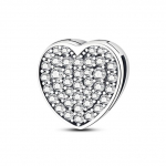 Naujas 925 Silver Pave Sparkling Clip saugos grandinės pakabukai, tinka originaliai užsegama apyrankei