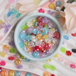 Auk&scaron;tos kokybės AB skaidrus karoliai, slyva, 250 vnt. 250Pcs įvairiaspalvis