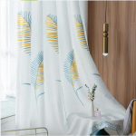 WTEMPO 2PCS &scaron;iaurieti&scaron;ko stiliaus kaimo siuvinėtos užuolaidos įlankos langai miegamasis svetainė &Scaron;viežios paprastos perforuotos užuolaidos