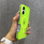 Magnetinis neoninės spalvos matinis permatomas &scaron;arvų smūgiams atsparus dėklas, skirtas iPhone 16 13 12 11 14 15 Pro Max XR XS, skirtas Magsafe belaidžio įkrovimo dangčiui iPhone 14 Pro