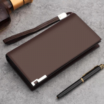 Vyri&scaron;ka ilga užtrauktuku ir keliomis kortelėmis dengta didelės talpos piniginė su delninuke 19.5x10x2.5cm