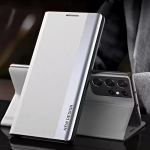 Prabangus odinis atverčiamas dėklas Samsung Galaxy S25 S24 S23 S22 S21 S20 Ultra Plus S23 S21 S24 FE Note 20 Ultra stovas-dėklas Samsung S24 Ultra balta