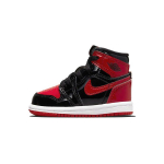 Air Jordan 1 Retro High OG TD Patent Bred Kūdikio sportbačiai Juodi Varsity-Raudoni Balti AQ2665-063 26
