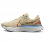 Nike React Infinity Run Flyknit 3 Sezamo spalvos Metalinis varis Moteri&scaron;ki sportbačiai Ruda Avižinė Balta DX1937-200 36