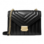 Michael Kors MK Whitney Raidinis Logotipas Grandinėlė Peties Rankinė Moteri&scaron;ka peties rankinė Juoda 35R4GWHL6U-BLACK Basic Set (Bag)