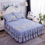 Mink&scaron;tas patogus 3 dalių lovos uždangalo komplektas su užvalkalu, neslystantis čiužinio apsaugas, apsaugantis nuo dulkių, dekoratyvinis lovatiesė 180x200cm 3pcs