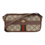 Gucci Ophidia GG Supreme drobės mini rankinė per petį Smėlio spalvos Ruda oda Web juostelė Kasdieniam pirkiniui 598664-96IWS-8745 Shopping Bag Set(Basic Set+Shopping Bag)