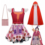 Vaikams Hocus Pocus Winifred Sarah Sanderson Cosplay Helovino kostiumų rinkinys Puikiai tinka persirengimo vakarėliams! 120cm violetinė