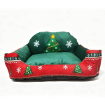 Plaunama Kalėdinė naminio gyvūno sofos lova Mink&scaron;tas pliu&scaron;inis &scaron;iltas katės namelis Naminių gyvūnų miego lova Balkonas Xmas Tree Style black
