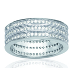 Bague Argent 'D&eacute;esse' blanc argent&eacute; (rhodi&eacute;) - 7 mm