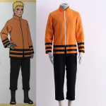 Scione Anime Animacinis Cosplay Paskutinis Shippuden Uzumaki Animacinis Kostiumas Oranžinis Paltas Trys Ketvirtadaliai Kelnės Kostiumas S