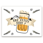 Les Tr&eacute;sors De Lily [A3641] - Magnet c&eacute;ramique 'Une petite Bi&egrave;re ?' blanc jaune - 8x6 cm įvairiaspalvis