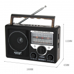 Retro Bluetooth ne&scaron;iojamas kelių dažnių radijo imtuvas FM radijas SW trumpųjų bangų prijungimo kortelė U disko MP3 grotuvas juoda